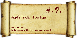 Agárdi Ibolya névjegykártya